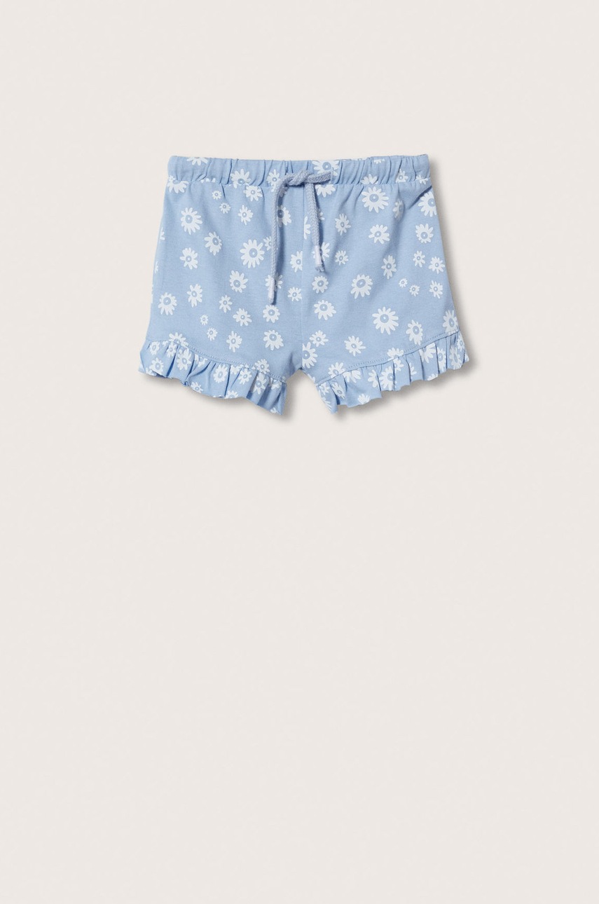 

Детски памучен къс панталон Mango Kids Matilda с десен, Син