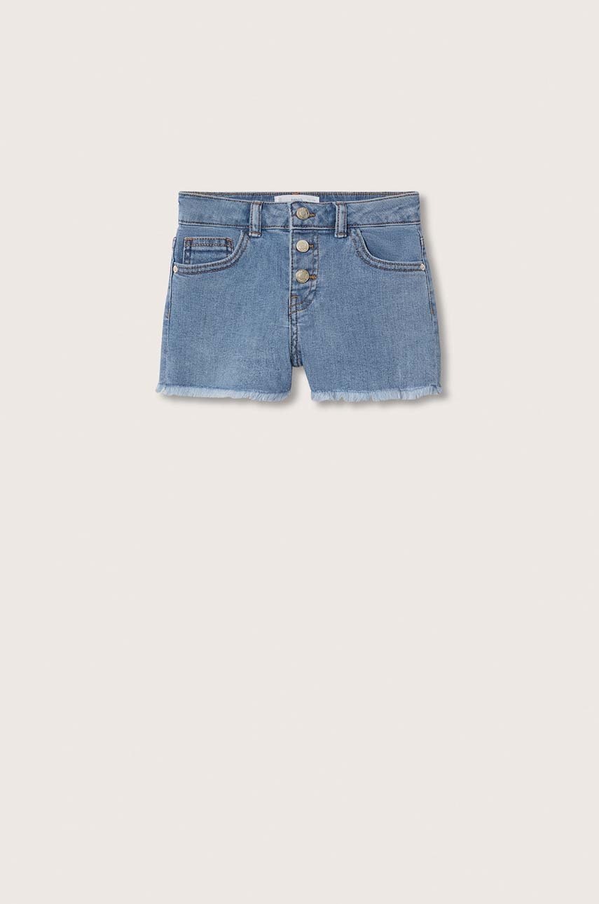 

Детски къси панталони Mango Kids Patri с изчистен дизайн, Син