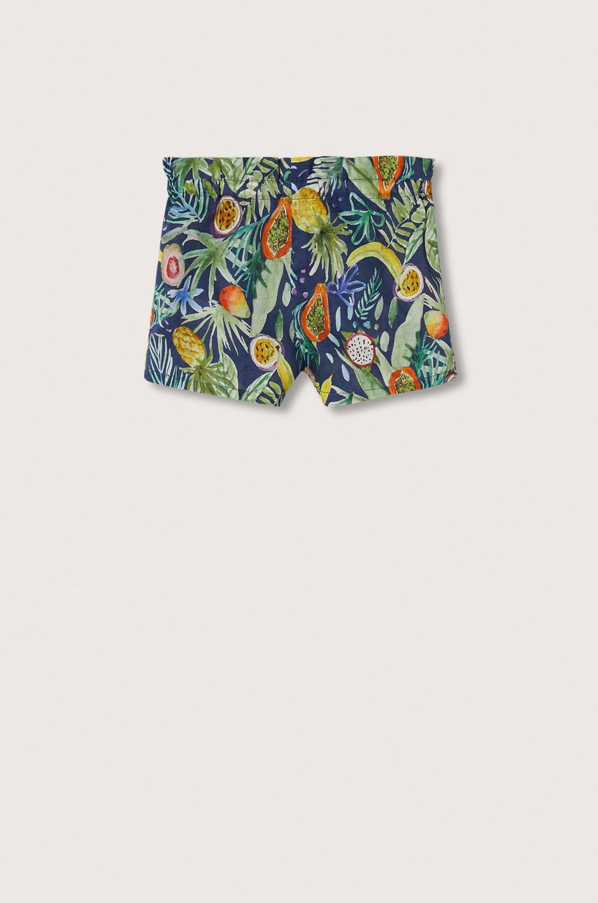

Детски къси панталони Mango Kids Platano с десен, Син