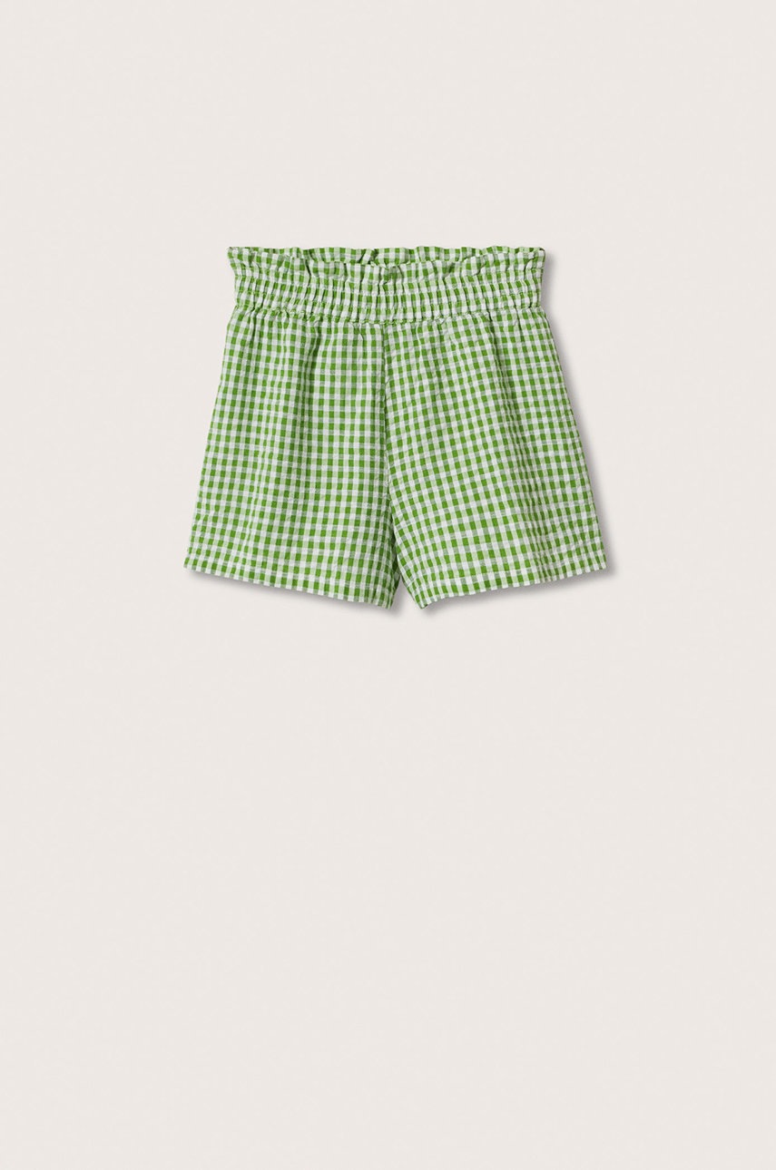 

Детски къси панталони Mango Kids Leon в зелено с десен, Зелен