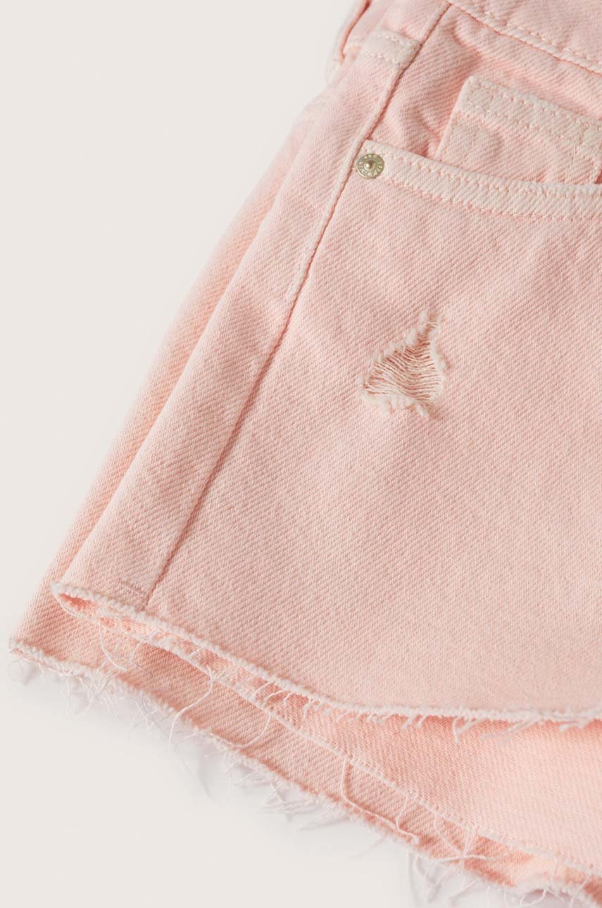 

Детские джинсовые шорты Mango Kids Isa цвет розовый однотонные