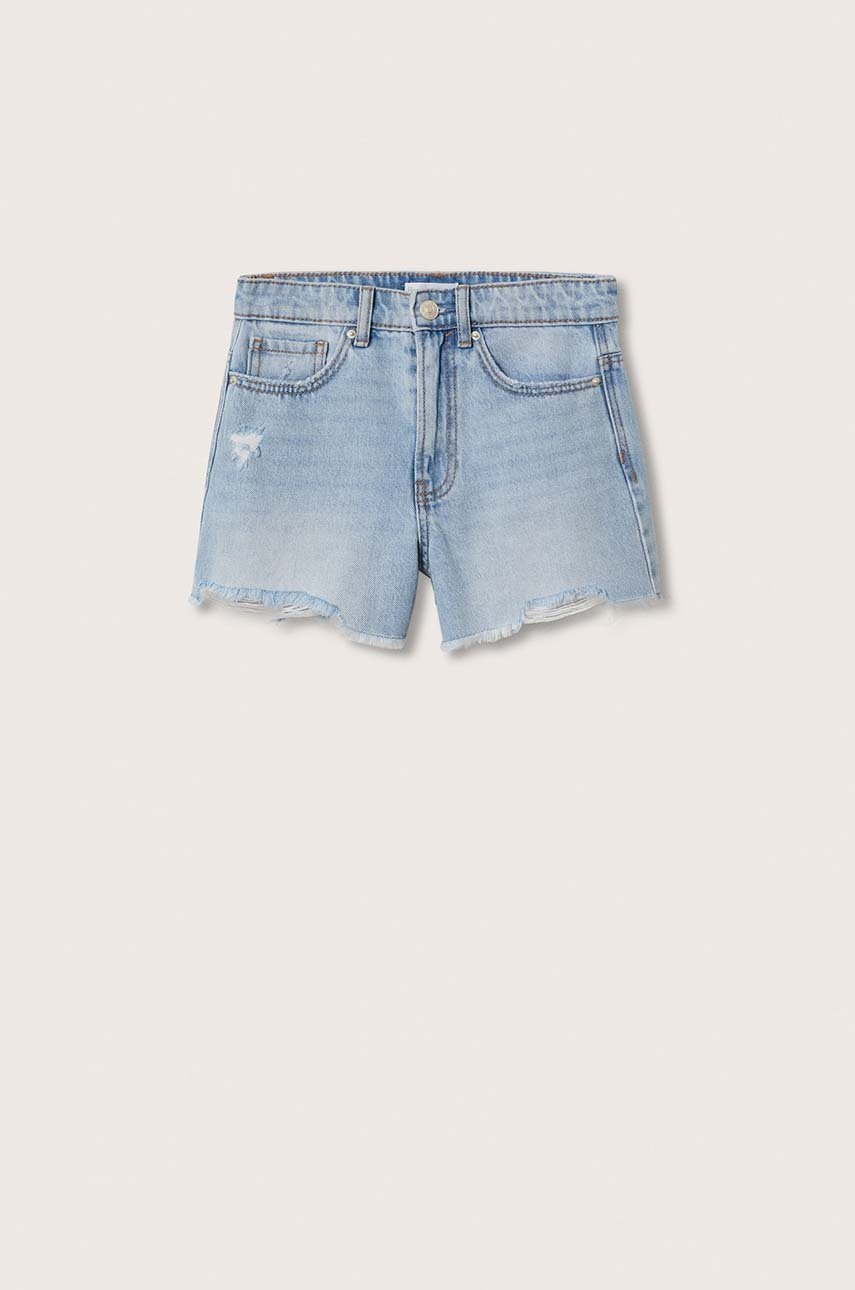 

Детские джинсовые шорты Mango Kids Helen цвет фиолетовый однотонные