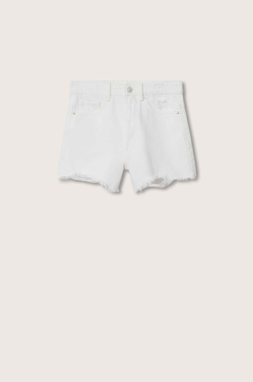 

Детские джинсовые шорты Mango Kids Helen01 цвет белый однотонные