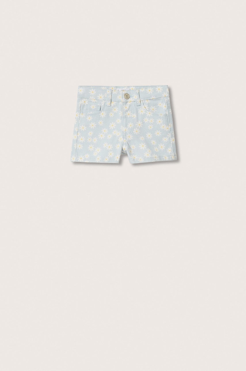 

Детские шорты Mango Kids Daisyb цвет бирюзовый с узором