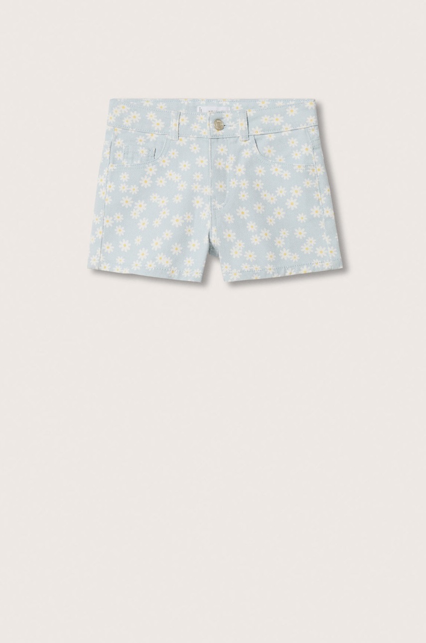 

Детские шорты Mango Kids Daisy цвет бирюзовый с узором