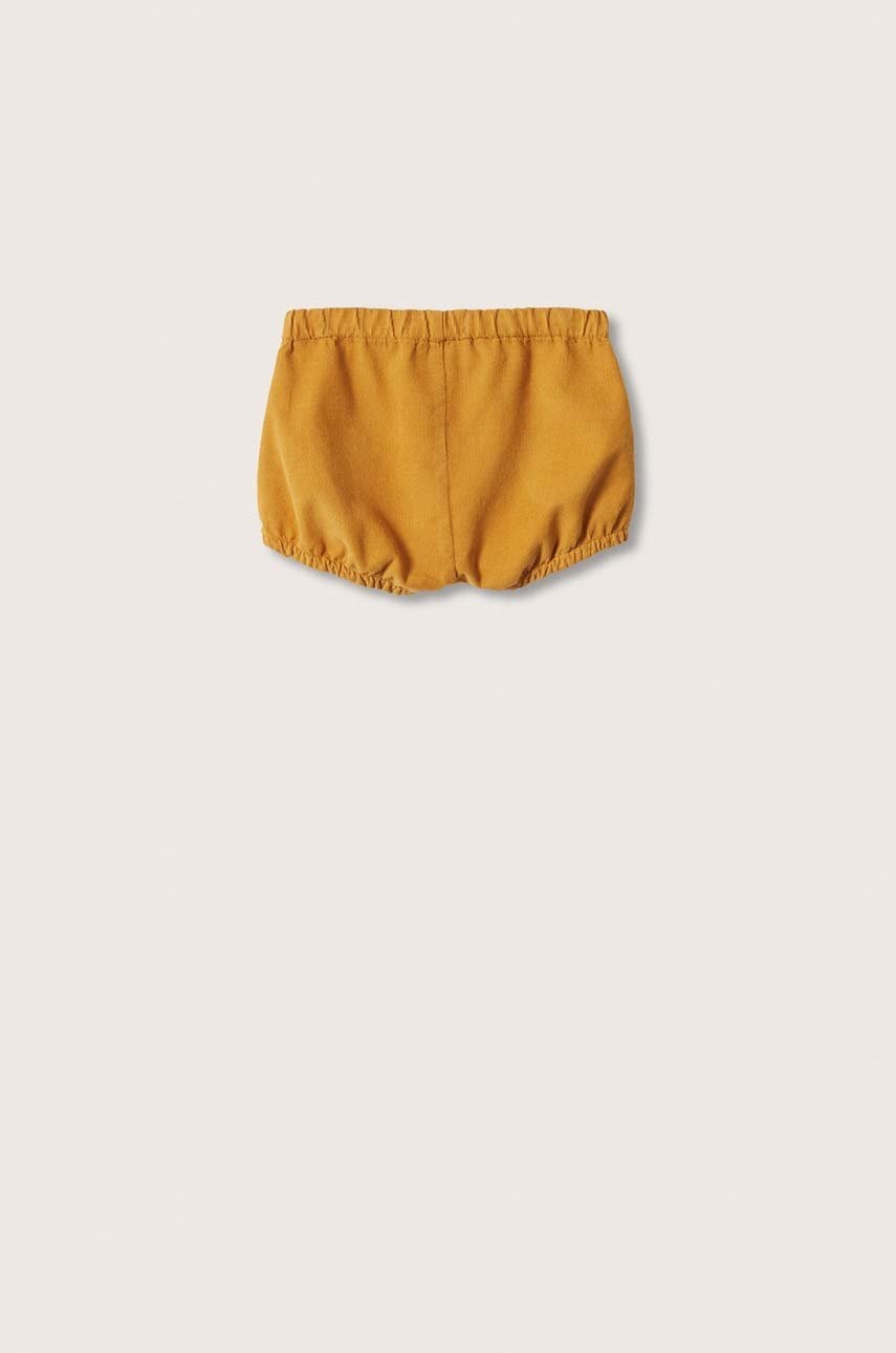 

Детские шорты Mango Kids цвет жёлтый гладкие