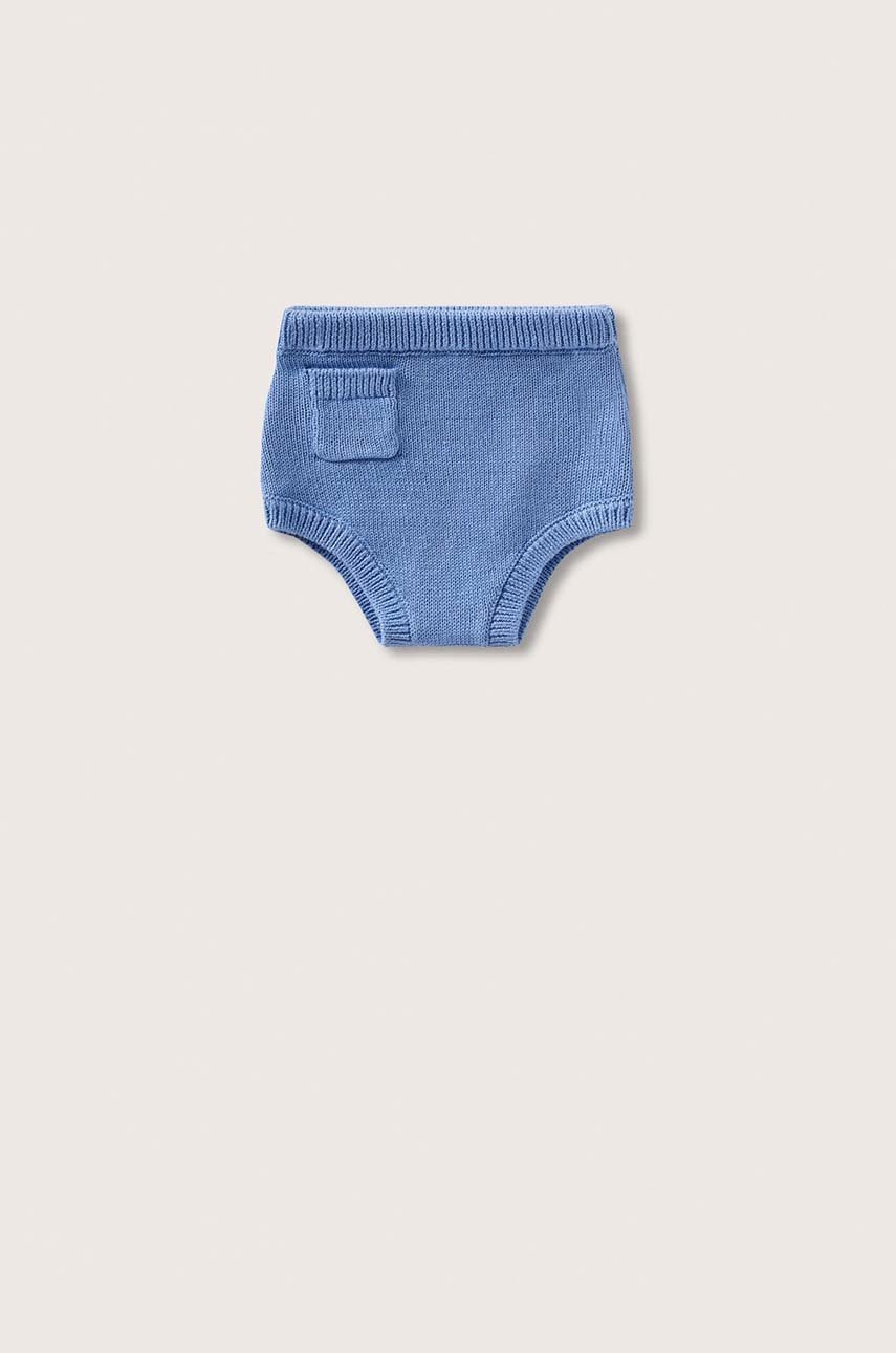 

Детски къси панталони Mango Kids Monaco с изчистен дизайн, Син
