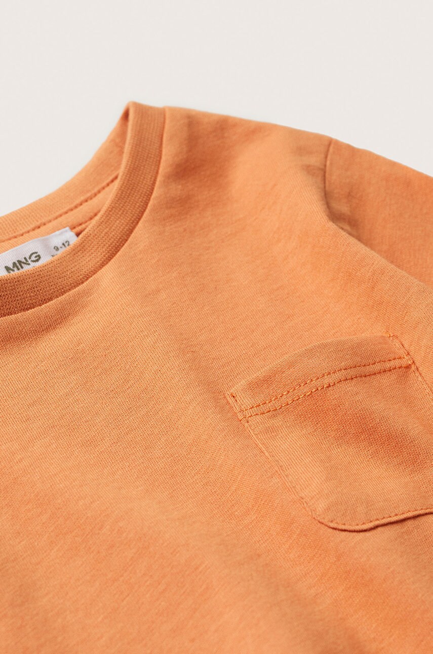 

Дитячий бавовняний лонгслів Mango Kids Marcos колір помаранчевий гладкий