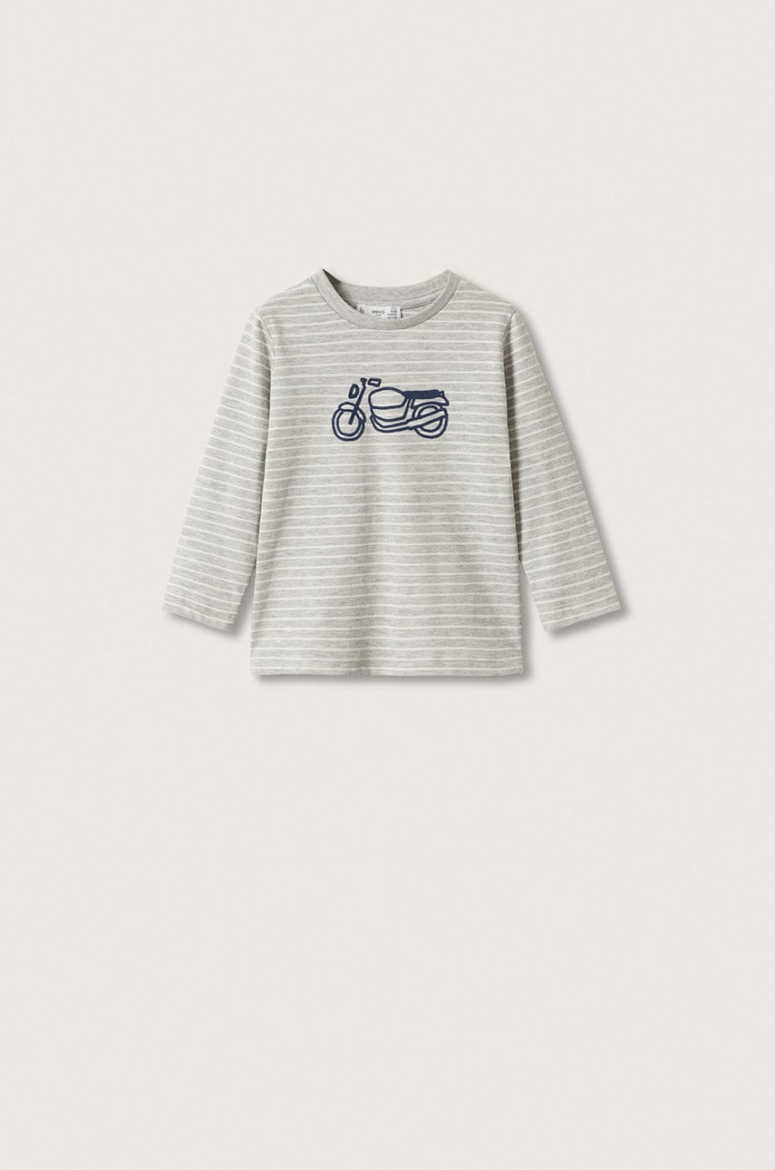 Mango kids longsleeve copii culoarea gri, modelator