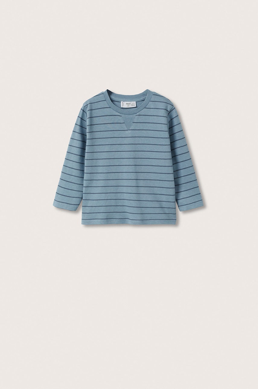 

Детска блуза с дълги ръкави Mango Kids с десен, Син
