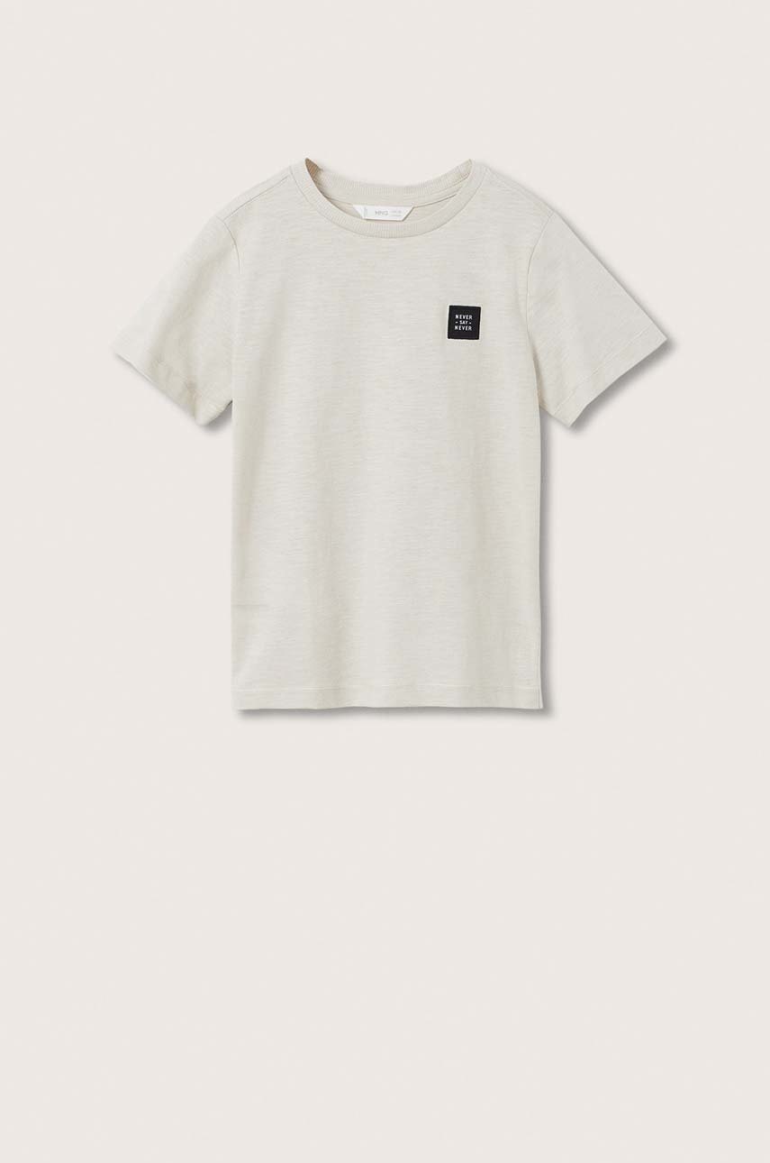 

Детска тениска Mango Kids в меланж на бяло, Бял