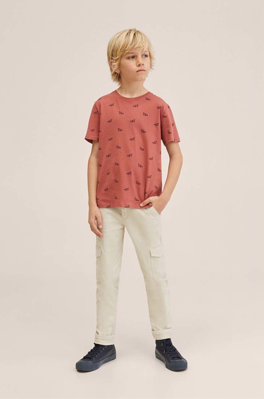 

Дитяча бавовняна футболка Mango Kids Stamp2 колір помаранчевий візерунок