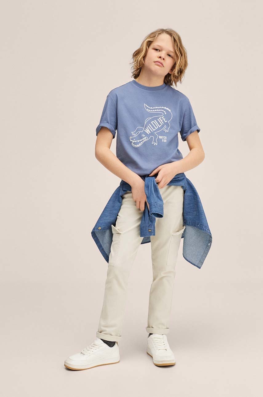 

Детская хлопковая футболка Mango Kids Drilo с принтом