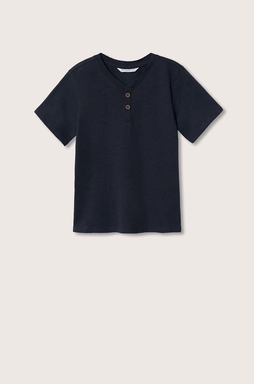 

Детска памучна тениска Mango Kids Pani2 в тъмносиньо с изчистен дизайн, Тъмносин