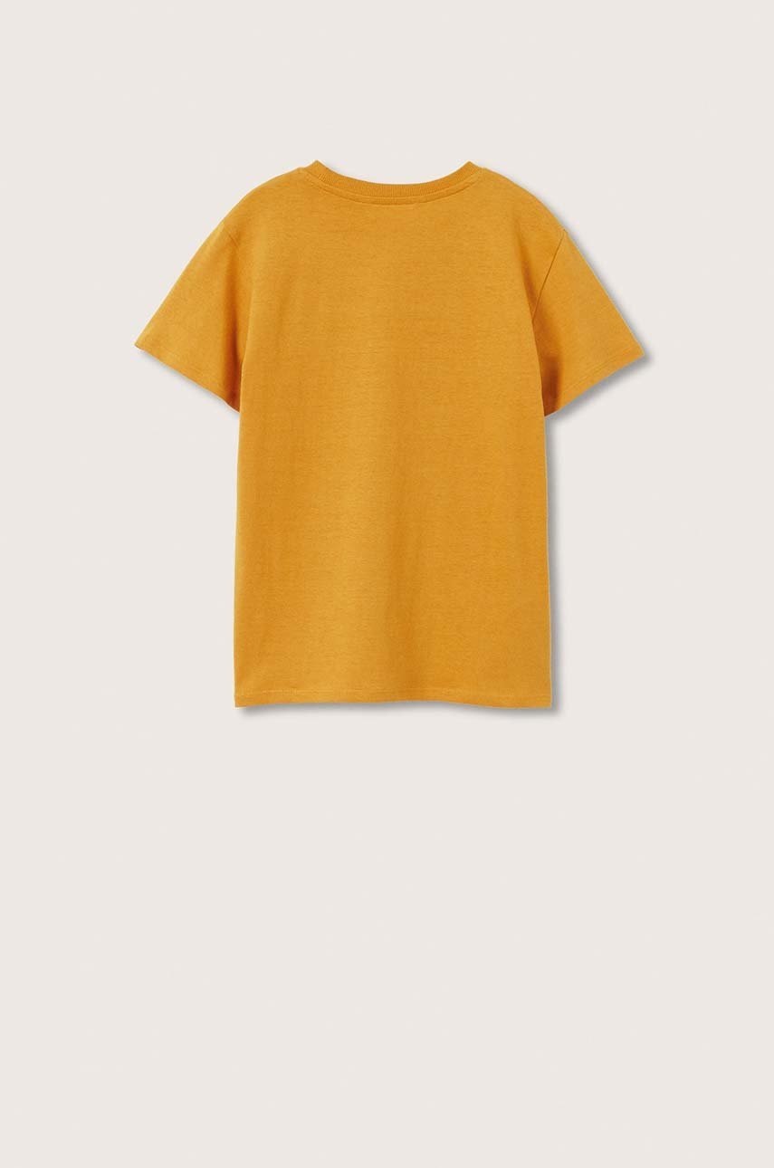 

Бавовняна футболка Mango Kids Basic2 колір жовтий однотонна