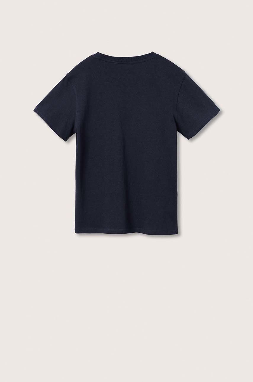 

Бавовняна футболка Mango Kids Basic2 колір синій однотонна