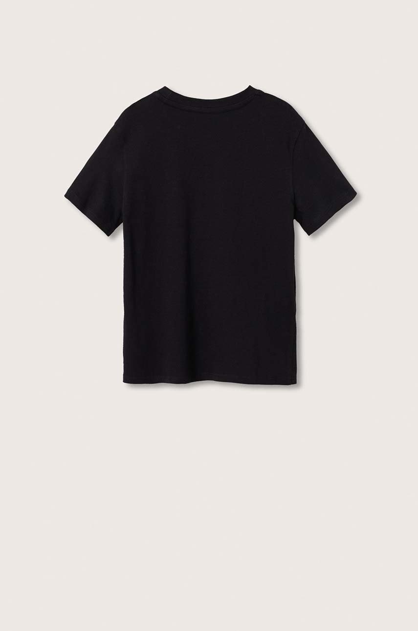 

Хлопковая футболка Mango Kids Basic2 цвет чёрный однотонная