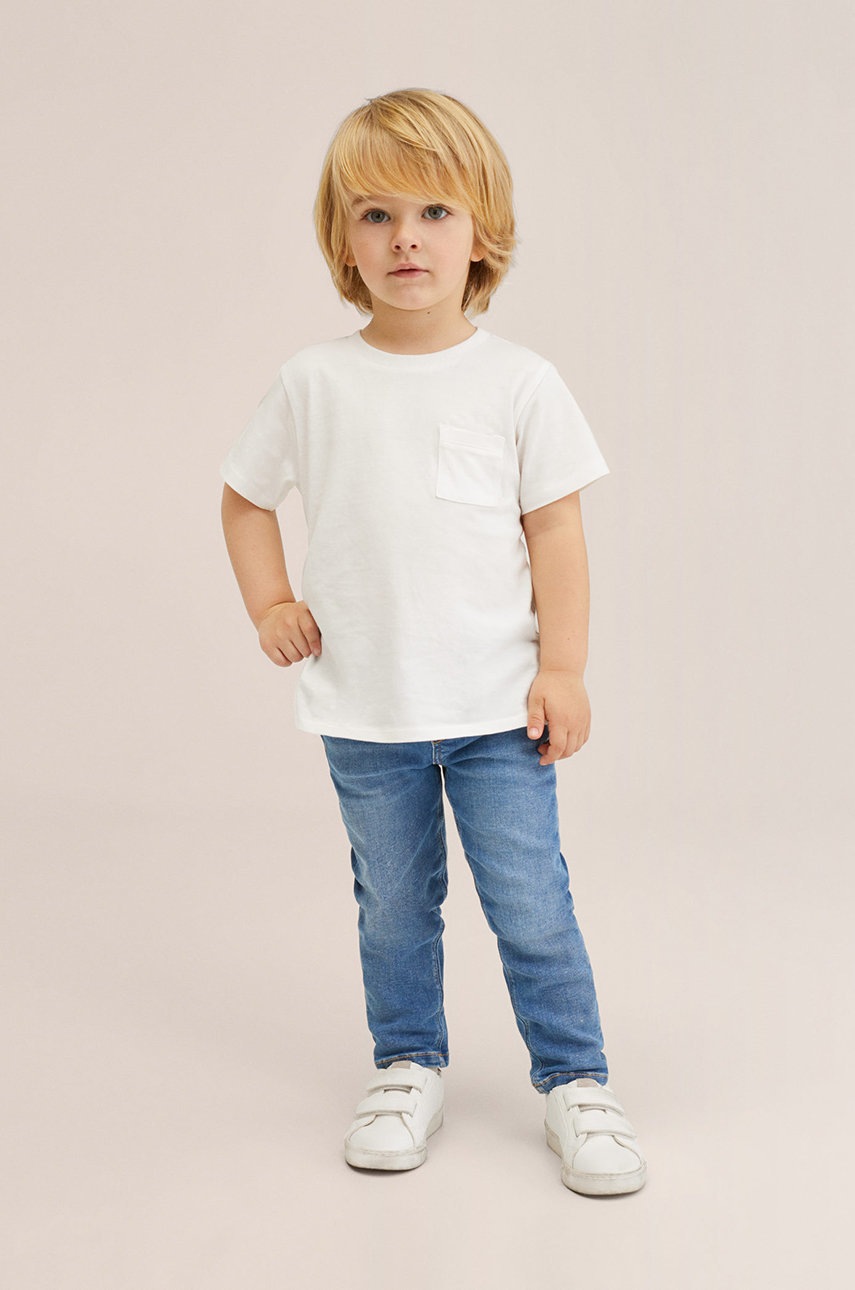 

Дитяча футболка Mango Kids Basicb колір білий однотонна