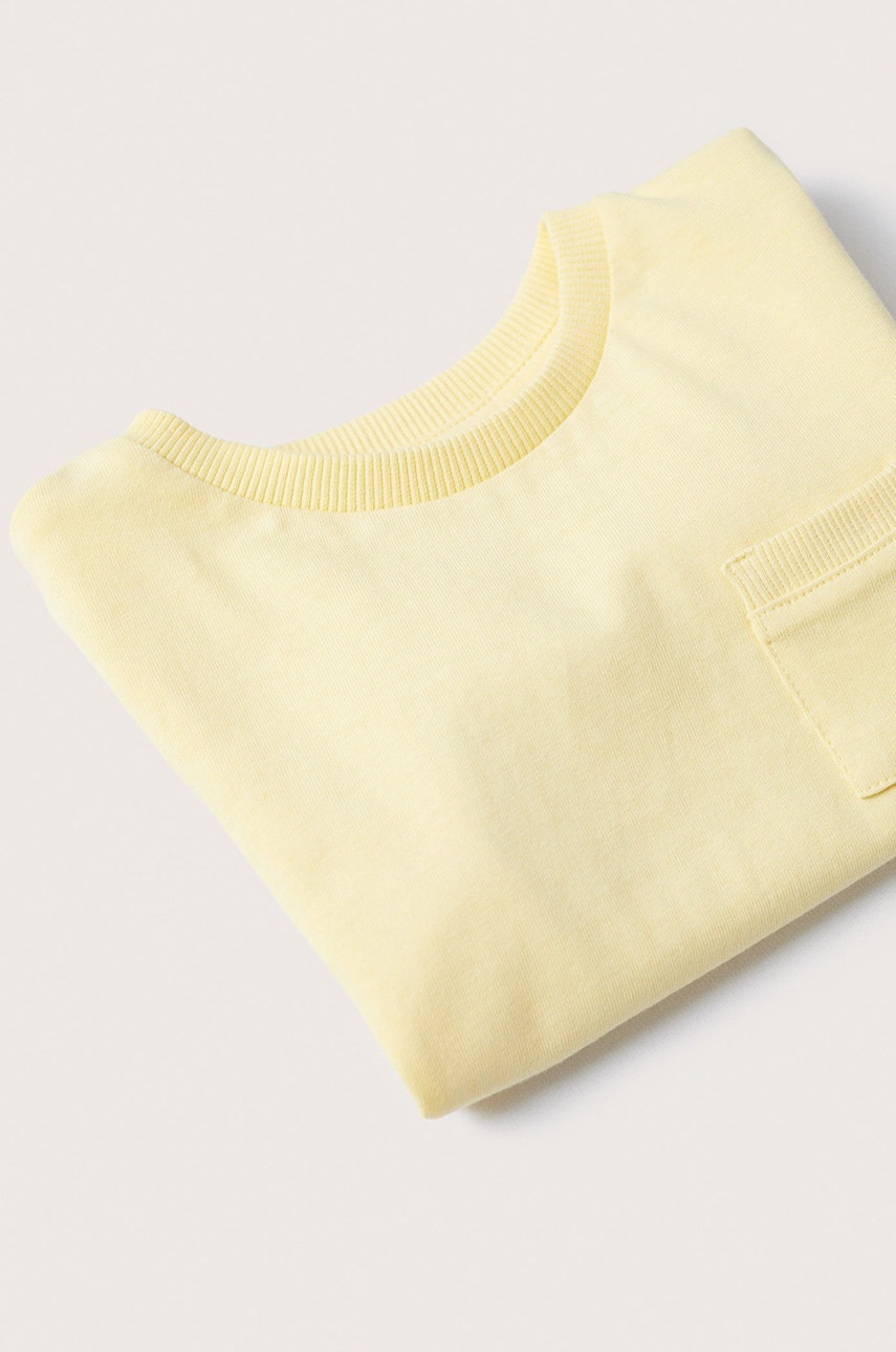 

Детская футболка Mango Kids Basicb цвет жёлтый однотонная