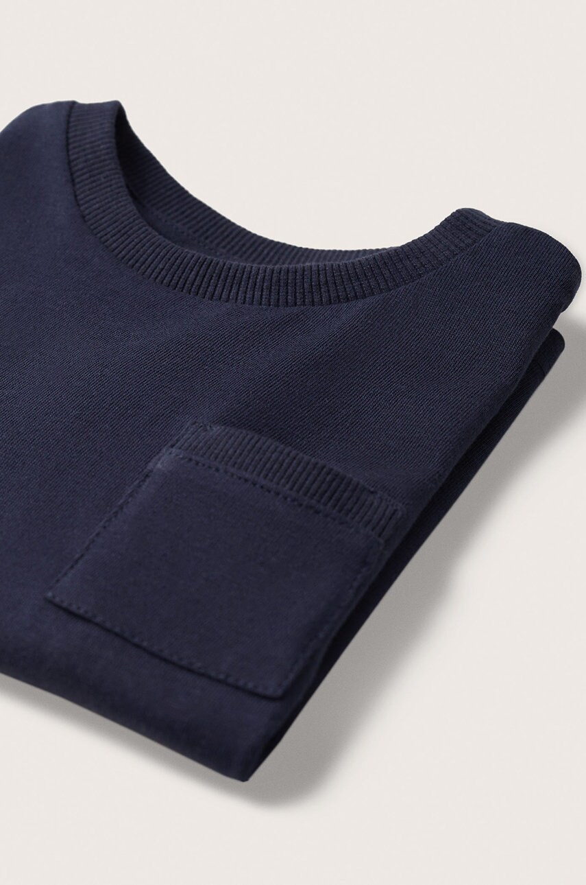 

Дитяча футболка Mango Kids Basicb колір синій однотонна