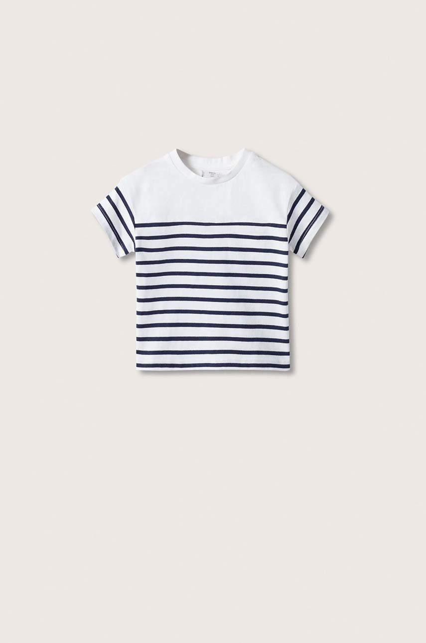 

Детска памучна тениска Mango Kids Atlantic в тъмносиньо с десен, Тъмносин
