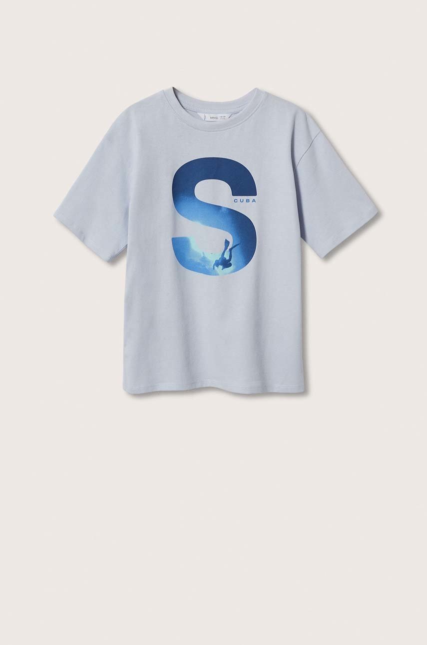 

Дитяча бавовняна футболка Mango Kids Scuba з принтом