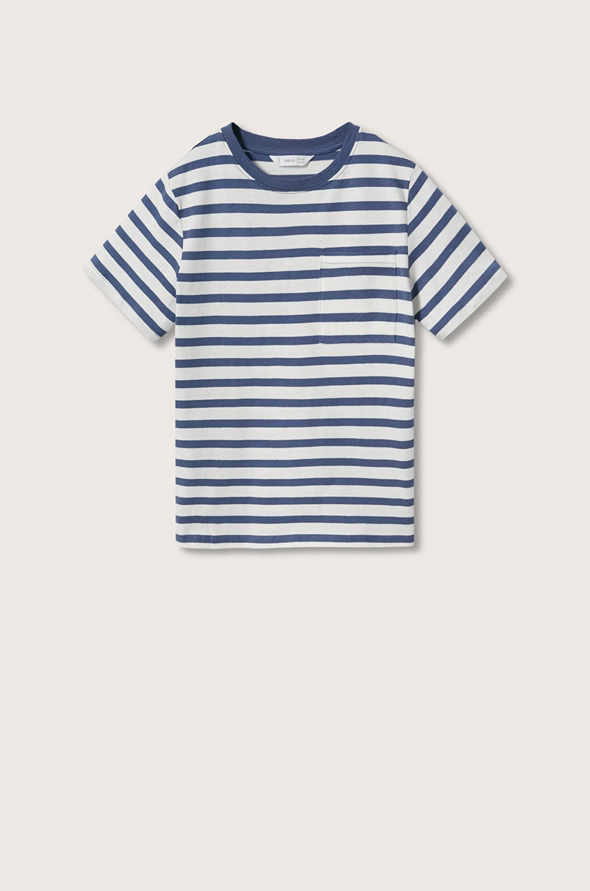 

Детска памучна тениска Mango Kids Bande2 с десен, Син