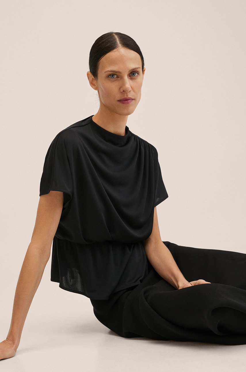 

Блуза Mango Marlene в черно, Черен