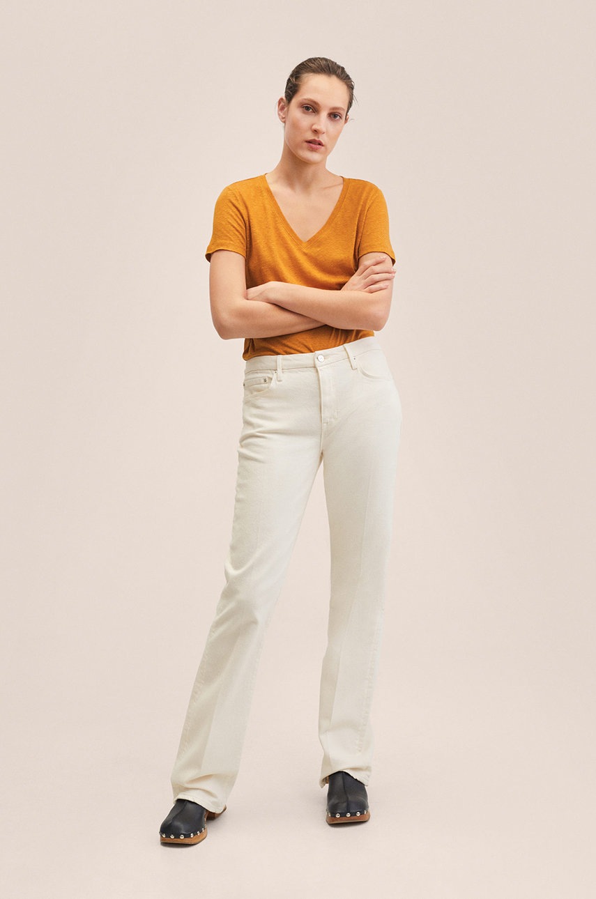 

Футболка Mango Linito женская цвет жёлтый