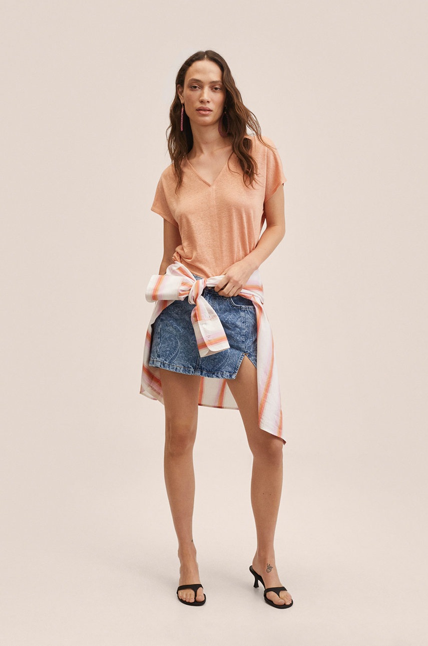 

Футболка Mango Lini женская цвет красный