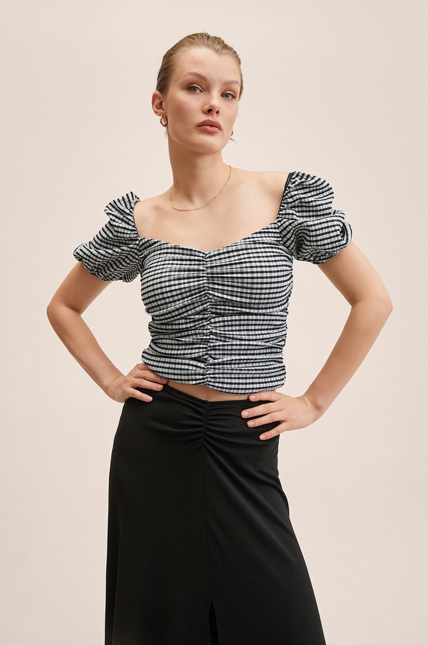 

Тениска Mango Gigi в черно, Черен