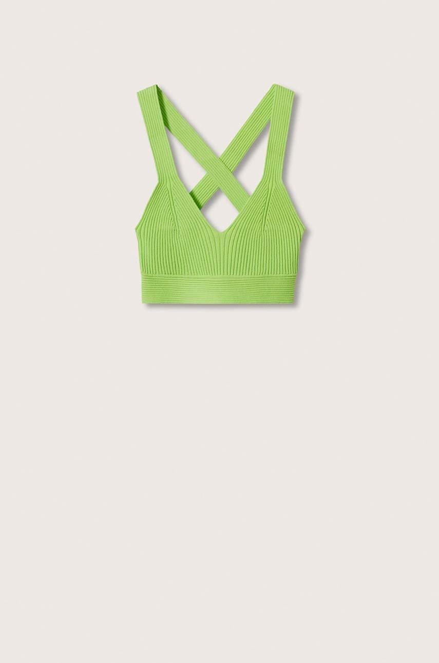 

Топ Mango Sol женский цвет зелёный