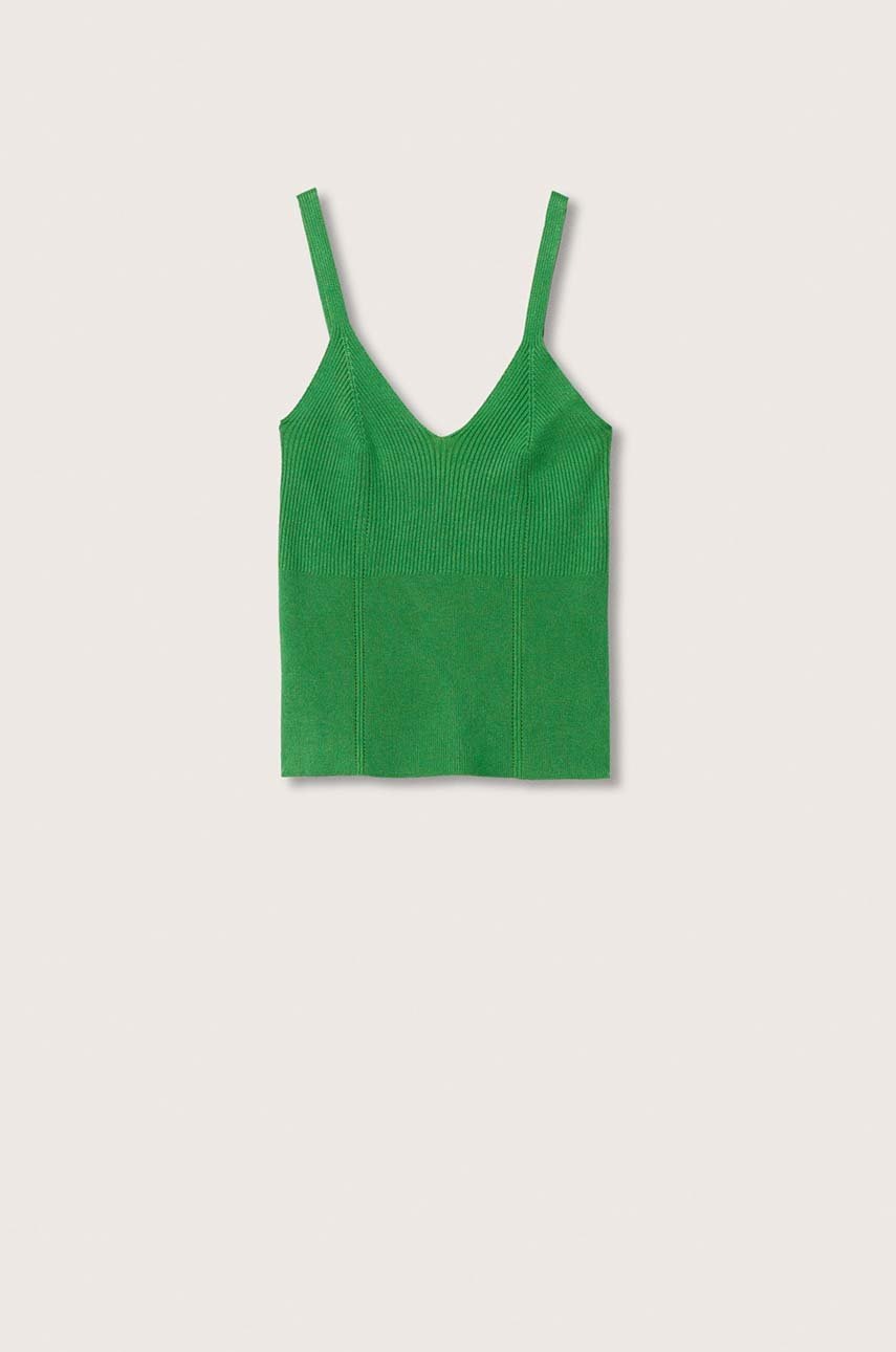 

Топ Mango Menta женский цвет зелёный