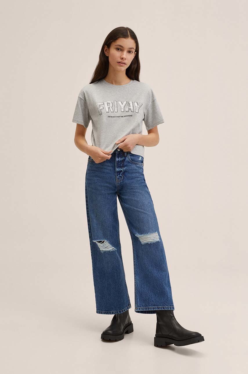

Дитяча футболка Mango Kids колір сірий