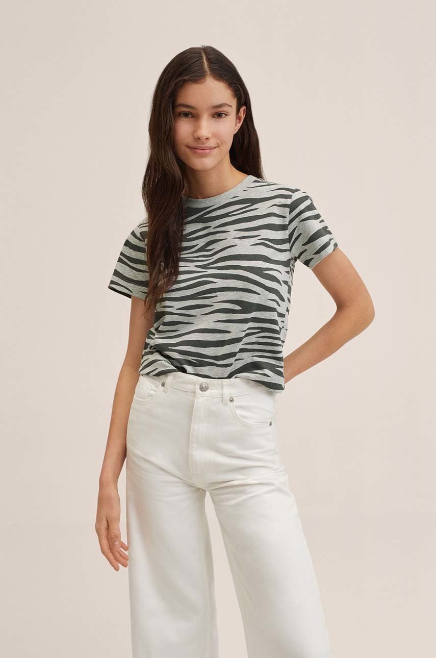 

Детска тениска Mango Kids в сиво, Сив
