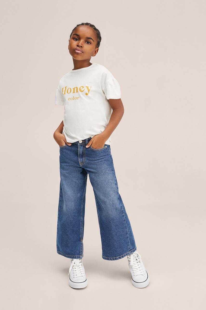 

Дитяча бавовняна футболка Mango Kids колір білий