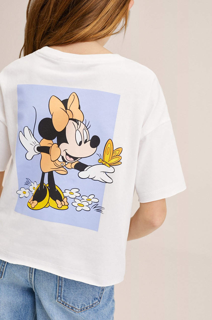 

Дитяча бавовняна футболка Mango Kids колір білий