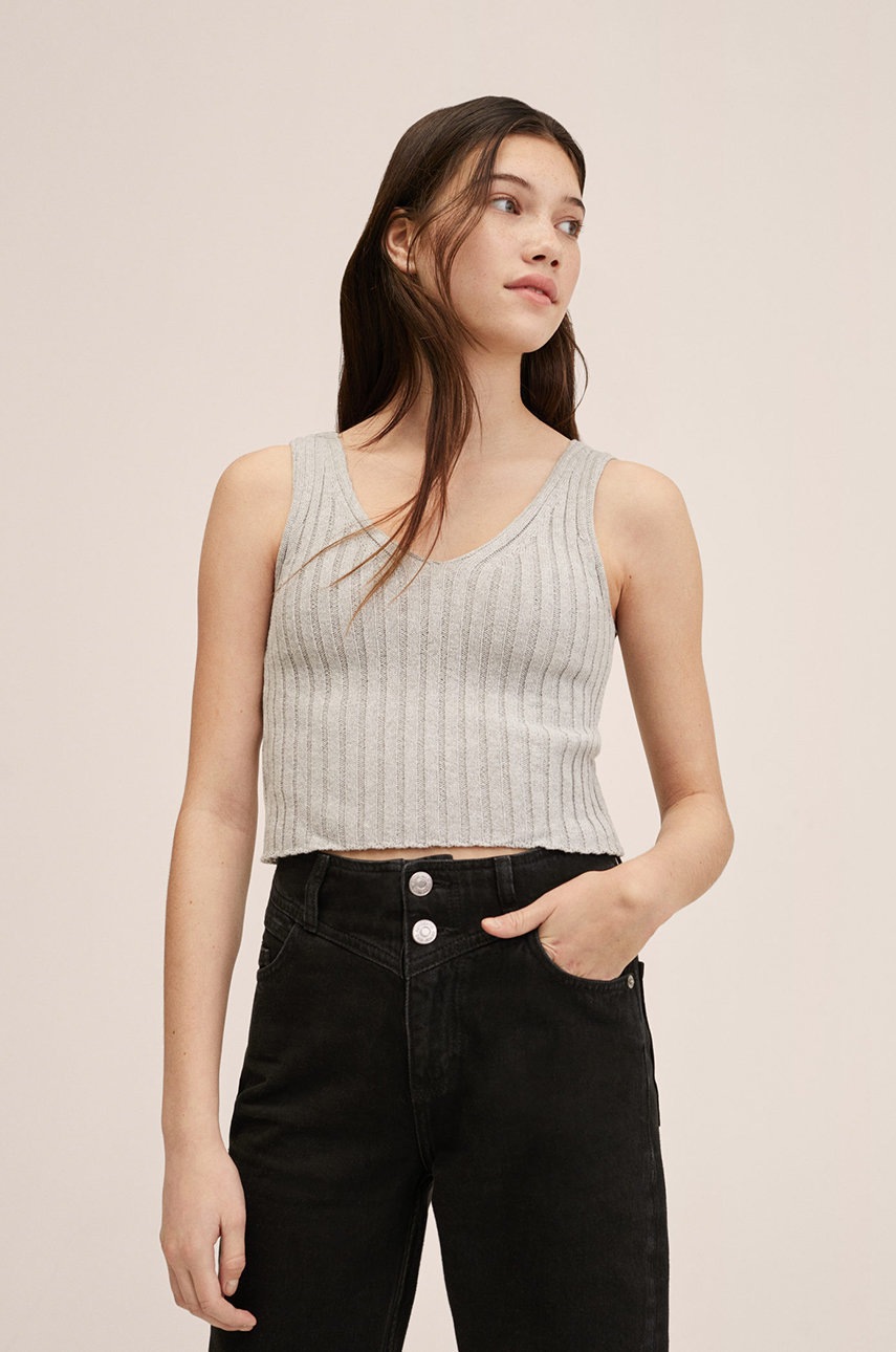 

Детски топ Mango Kids в сиво, Сив