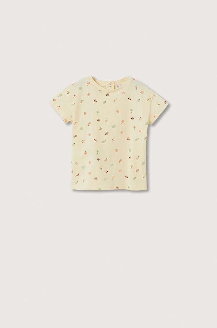 

Детска памучна тениска Mango Kids Lady в жълто, Жълт