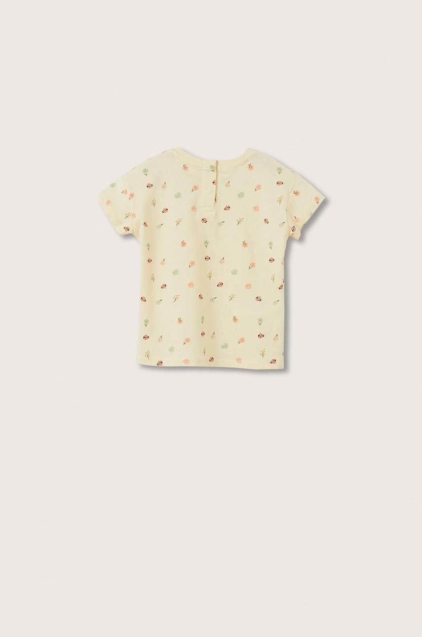 

Дитяча бавовняна футболка Mango Kids Lady колір жовтий
