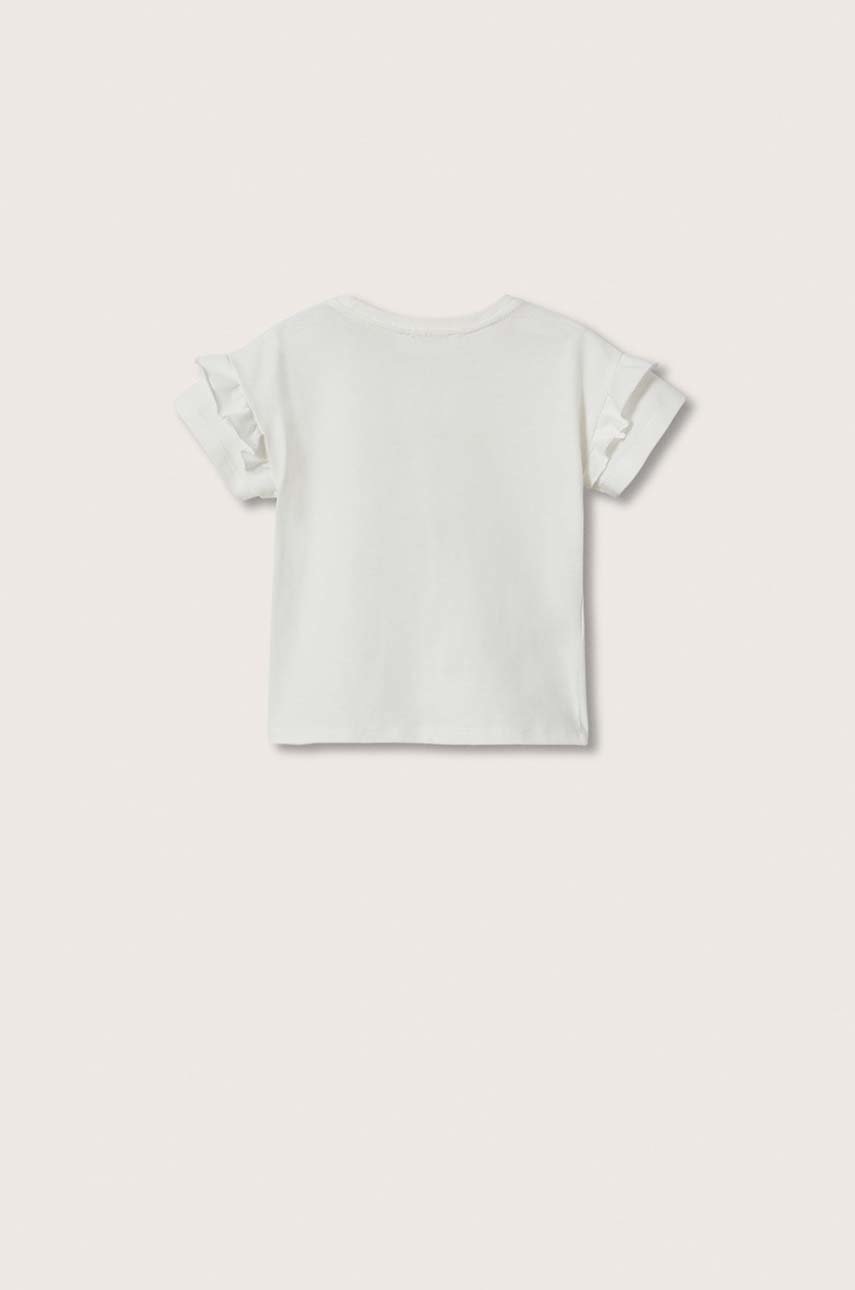 

Дитяча бавовняна футболка Mango Kids Helen колір білий