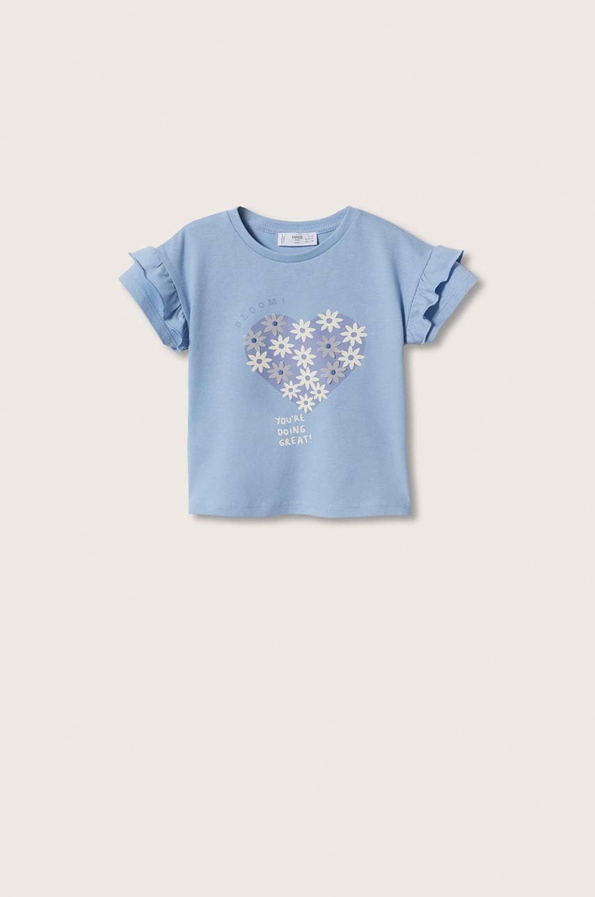 

Детска памучна тениска Mango Kids Helen, Син