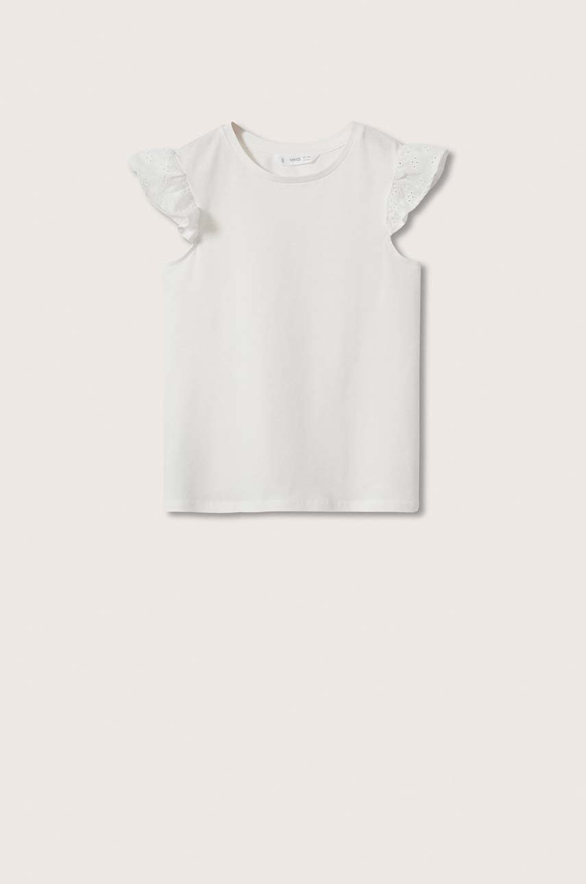 

Детска памучна тениска Mango Kids Nineta в бяло, Бял