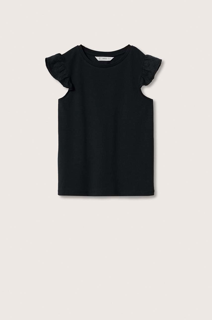 

Детска памучна тениска Mango Kids Nineta в сиво, Сив
