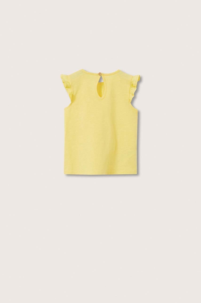 

Дитяча бавовняна футболка Mango Kids Sol колір жовтий