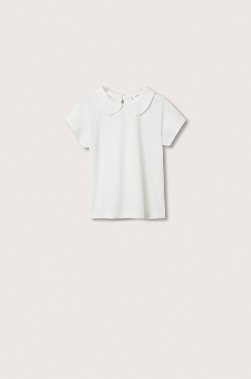 

Детска памучна тениска Mango Kids Miss в бяло, Бял