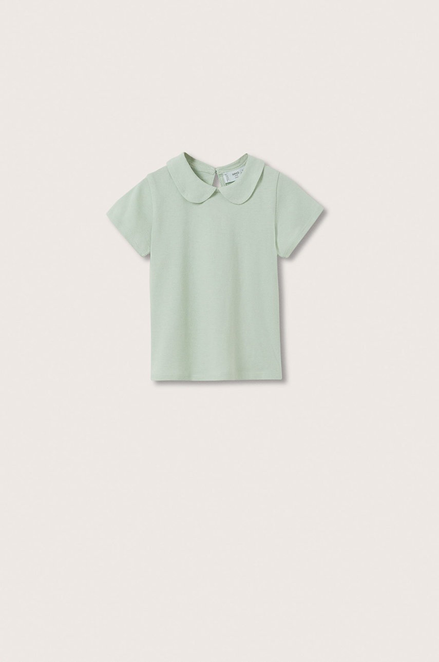 

Детска памучна тениска Mango Kids Miss в зелено, Зелен