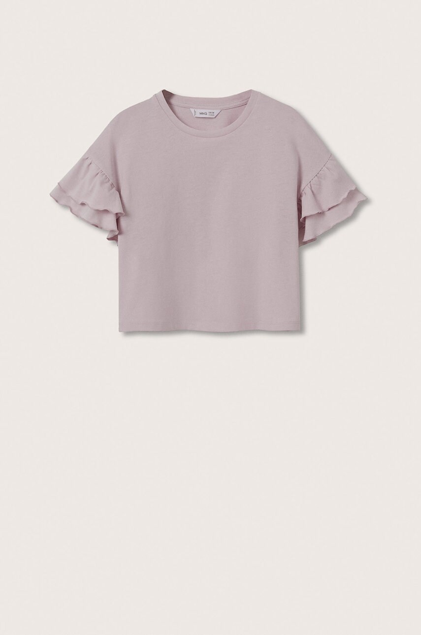 

Детска памучна тениска Mango Kids Flin в лилаво, Виолетов