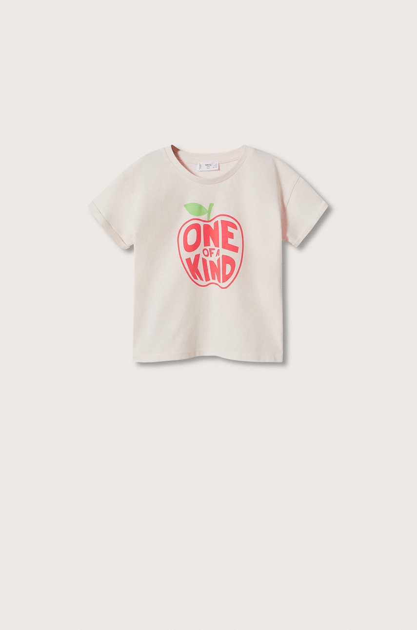 

Детска памучна тениска Mango Kids Vacay в розово, Розов