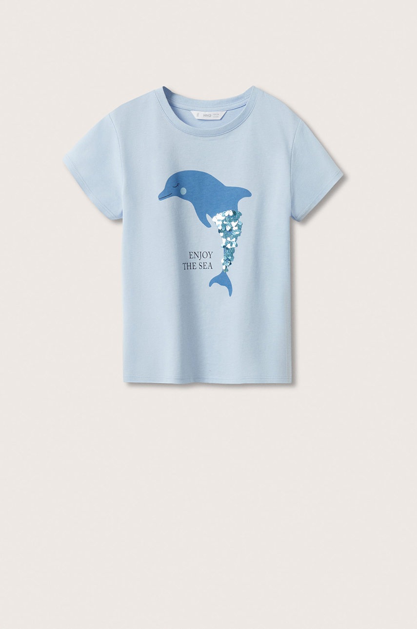 

Детска памучна тениска Mango Kids Delfin, Син